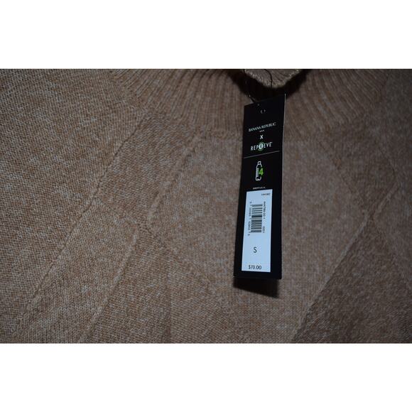 NWT Banana Republic x Repreve Camel Mock-Neck Diamond Knit Sweater –Small - Picture 3 of 4